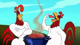 Screenshots from the 2003 Warner Bros. cartoon Cock-A-Doodle-Duel