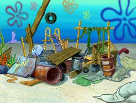 Screenshots from the 2004 United Plankton Pictures cartoon Krabby Land