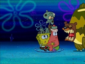 Screenshots from the 2004 United Plankton Pictures cartoon The Camping Episode