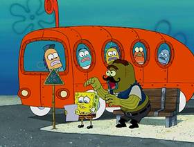 Screenshots from the 2004 United Plankton Pictures cartoon SpongeBob Meets the Strangler
