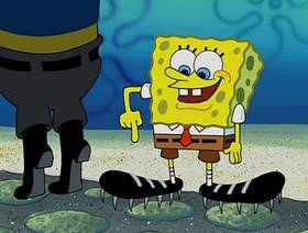 Screenshots from the 2004 United Plankton Pictures cartoon SpongeBob Meets the Strangler
