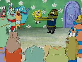 Screenshots from the 2004 United Plankton Pictures cartoon SpongeBob Meets the Strangler