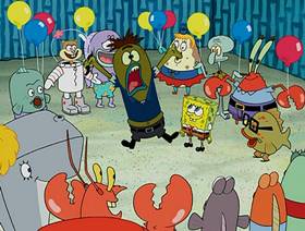 Screenshots from the 2004 United Plankton Pictures cartoon SpongeBob Meets the Strangler