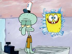 Screenshots from the 2005 United Plankton Pictures cartoon Fear of a Krabby Patty