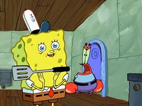 Screenshots from the 2005 United Plankton Pictures cartoon Fear of a Krabby Patty