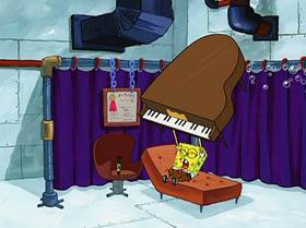 Screenshots from the 2005 United Plankton Pictures cartoon Fear of a Krabby Patty