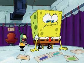 Screenshots from the 2005 United Plankton Pictures cartoon Fear of a Krabby Patty