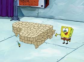 Screenshots from the 2005 United Plankton Pictures cartoon Fear of a Krabby Patty