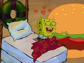 Screenshots from the 2005 United Plankton Pictures cartoon Fear of a Krabby Patty