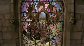 Screenshots from the 2005 Aardman cartoon The Curse of the Were-Rabbit