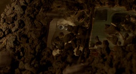 Screenshots from the 2005 Aardman cartoon The Curse of the Were-Rabbit