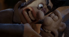 Screenshots from the 2005 Aardman cartoon The Curse of the Were-Rabbit