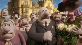 Screenshots from the 2005 Aardman cartoon The Curse of the Were-Rabbit