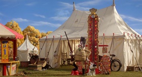 Screenshots from the 2005 Aardman cartoon The Curse of the Were-Rabbit