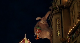 Screenshots from the 2005 Aardman cartoon The Curse of the Were-Rabbit