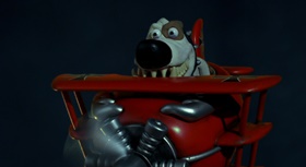 Screenshots from the 2005 Aardman cartoon The Curse of the Were-Rabbit