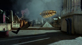 Screenshots from the 2005 Aardman cartoon The Curse of the Were-Rabbit