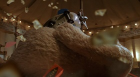 Screenshots from the 2005 Aardman cartoon The Curse of the Were-Rabbit