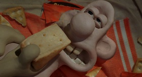 Screenshots from the 2005 Aardman cartoon The Curse of the Were-Rabbit
