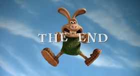 Screenshots from the 2005 Aardman cartoon The Curse of the Were-Rabbit