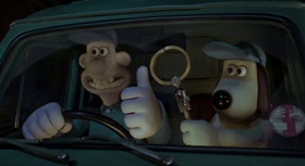 Screenshots from the 2005 Aardman cartoon The Curse of the Were-Rabbit