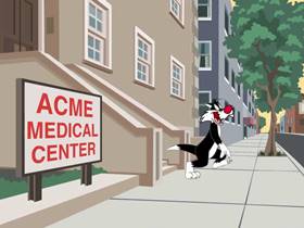 Screenshots from the 2005 Warner Bros. cartoon Psycho Kitty