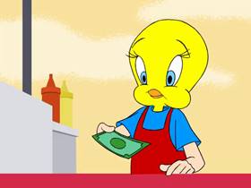 Screenshots from the 2005 Warner Bros. cartoon Psycho Kitty