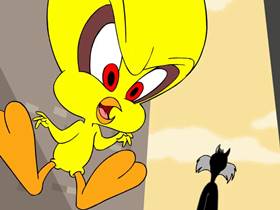 Screenshots from the 2005 Warner Bros. cartoon Psycho Kitty