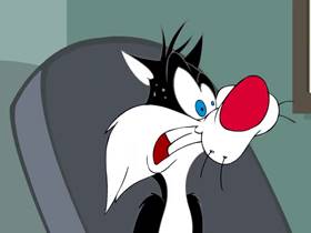 Screenshots from the 2005 Warner Bros. cartoon Psycho Kitty