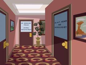 Screenshots from the 2005 Warner Bros. cartoon Psycho Kitty