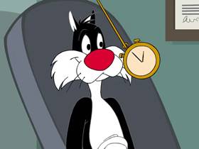 Screenshots from the 2005 Warner Bros. cartoon Psycho Kitty