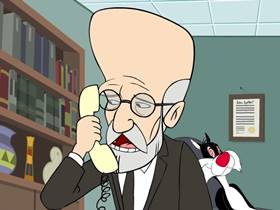 Screenshots from the 2005 Warner Bros. cartoon Psycho Kitty