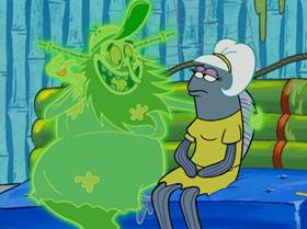 Screenshots from the 2006 United Plankton Pictures cartoon Ghost Host