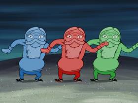 Screenshots from the 2006 United Plankton Pictures cartoon Ghost Host