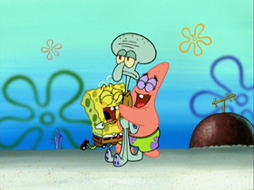 Screenshots from the 2007 United Plankton Pictures cartoon Waiting