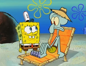 Screenshots from the 2007 United Plankton Pictures cartoon New Digs