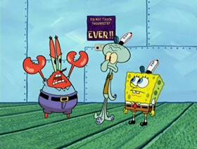 Screenshots from the 2007 United Plankton Pictures cartoon Krabs à La Mode