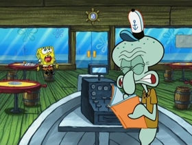 Screenshots from the 2009 United Plankton Pictures cartoon To SquarePants or Not to SquarePants