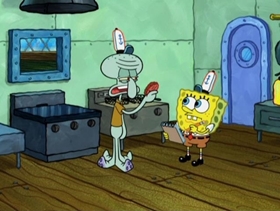 Screenshots from the 2009 United Plankton Pictures cartoon To SquarePants or Not to SquarePants