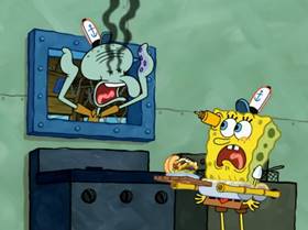 Screenshots from the 2009 United Plankton Pictures cartoon Stuck in the Wringer