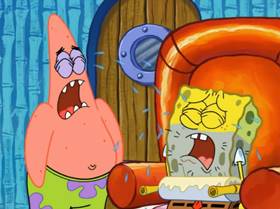 Screenshots from the 2009 United Plankton Pictures cartoon Stuck in the Wringer