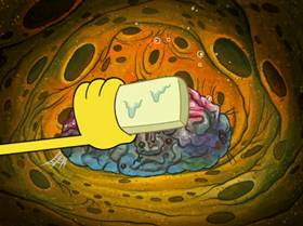 Screenshots from the 2009 United Plankton Pictures cartoon Stuck in the Wringer