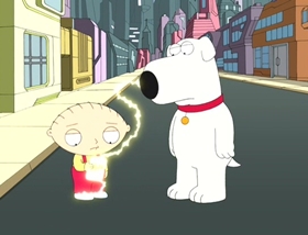 Screenshots from the 2009 Fuzzy Door Productions cartoon Road to the Multiverse