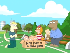 Screenshots from the 2009 Fuzzy Door Productions cartoon Road to the Multiverse