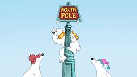 Screenshots from the 2009 Focus Design, Inc. cartoon Report from the North Pole