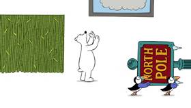 Screenshots from the 2009 Focus Design, Inc. cartoon Report from the North Pole