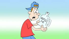 Screenshots from the 2009 Focus Design, Inc. cartoon The Trash Can Band