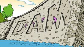 Screenshots from the 2009 Focus Design, Inc. cartoon Fat Cat Blue: The Clean Rivers Song