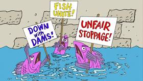 Screenshots from the 2009 Focus Design, Inc. cartoon Fat Cat Blue: The Clean Rivers Song