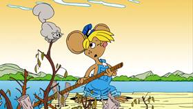 Screenshots from the 2009 Focus Design, Inc. cartoon Fat Cat Blue: The Clean Rivers Song